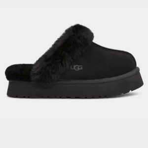 UGG Black Women's Disquette Sheepskin Slippers
